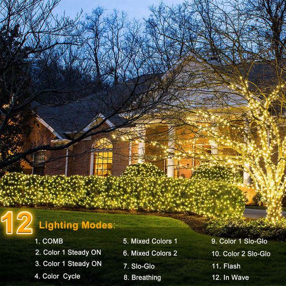 Christmas Net Lights Battery Operated, Dual Color Changing 100 LED Bush Net Lights 5Ft x 5Ft Mesh Lights with Remote for Wedding Garden Backyard Decor (Warm White & Multicolor)