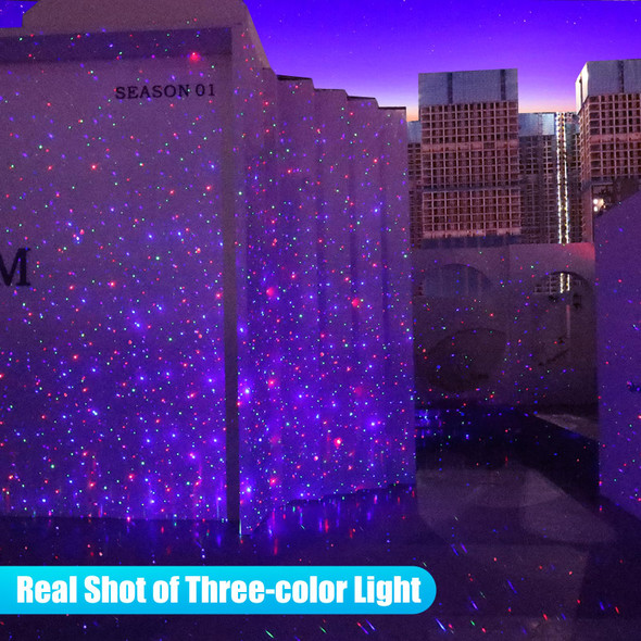 Laser Christmas Projector Lights Outdoor, RGB 3 Colors Firefly Lights & Stars Light Show, Holiday Projector Christmas Decorations for Yard/House/Garden/Party