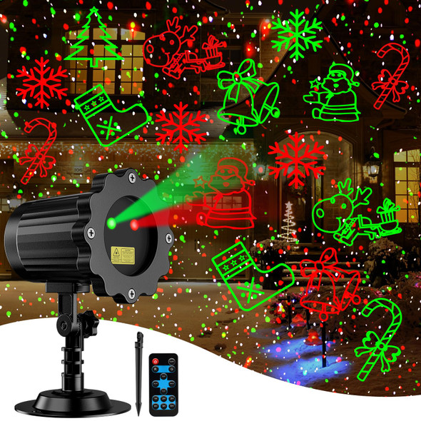 Brighter Laser Christmas Decorations Lights Projector Outdoor, 2 Colors 8 Patterns Christmas Light Show, Holiday Projector for Outside