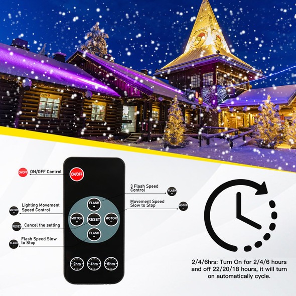 Christmas Snowfall Projector Lights, Indoor Outdoor Holiday Lights with Remote Control, White Snow for Halloween Xmas Party Wedding Garden Landscape Decoration(Snow Spots)