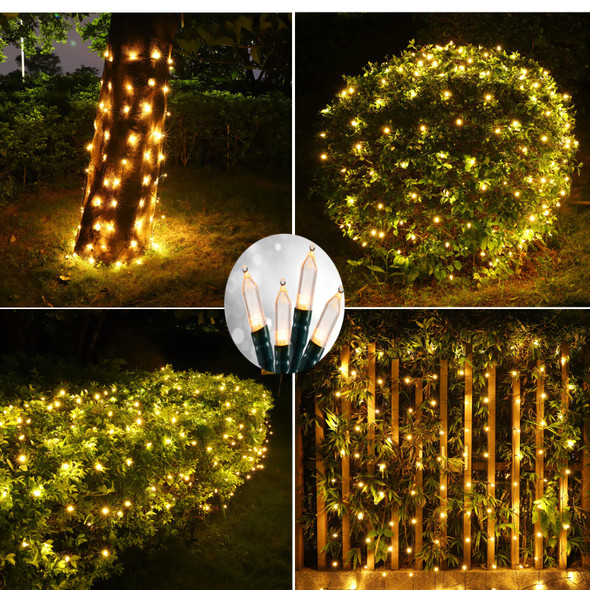 LED Christmas Net Lights for Bushes Outdoor,100 LED 5ftx5ft Waterproof 8 Modes Connectable Mesh Lights for Bushes,Garden,Yard,Trunk,Outdoor Christmas Decorations