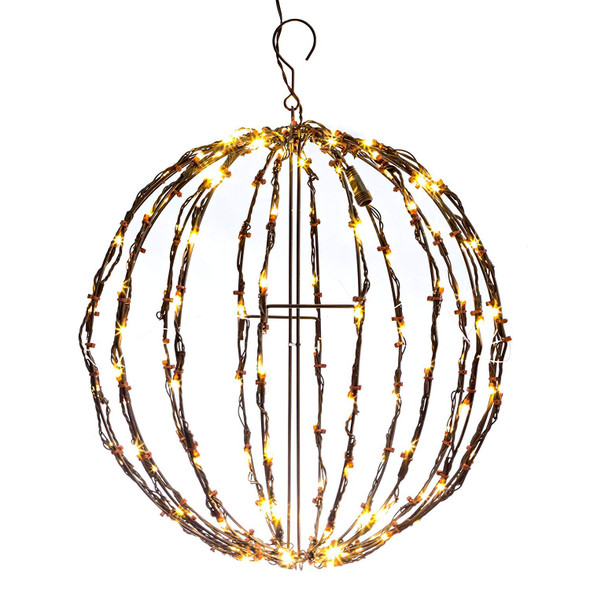 Elf Logic 16” Outdoor/Indoor LED Christmas Light Ball. Durable, Waterproof, Long-Lasting, Lightweight Bright Light Ball. Warm LED Lights for Holiday Decor, Patio, Wedding Decor