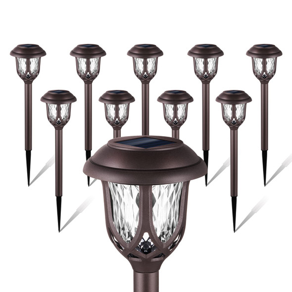 10 Pack Solar Lights Outdoor Decorative, Solar Pathway Lights Outdoor, Solar Powered Garden Yard Lights for Walkway Sidewalk Driveway.