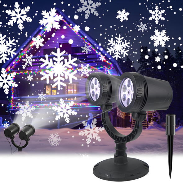 Christmas Projector Lights Outdoor, Snowflake Projector Dynamic Christmas Projector Lights Waterproof LED Snowfall Projector Lights for Indoor Outdoor ChristmasDecoration, Holiday, Yard Decor