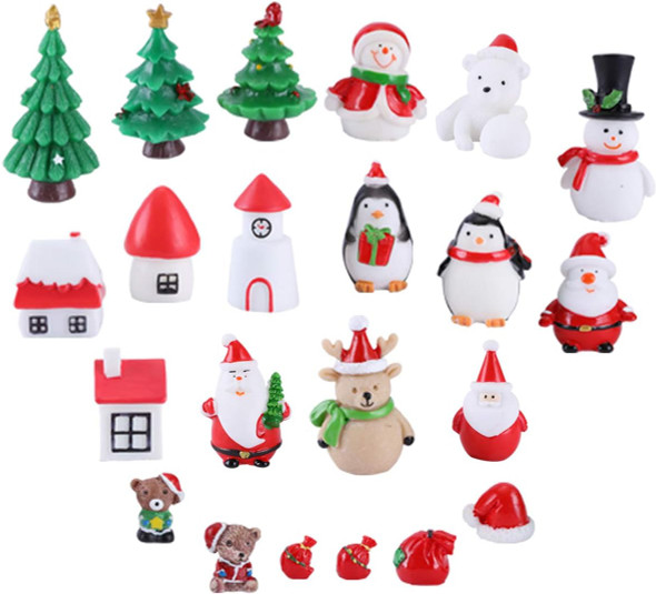 22pcs Christmas Miniature Ornaments for Fairy Garden Dollhouse Accessories, DIY Snow Globe Christmas Miniature Figurines Decorations, Resin Christmas Tree Snowman Mini Ornaments for Xmas Party Decor 22pcs Christmas Miniature Ornaments for Fairy Garden Dollhouse Accessories, DIY Snow Globe Christmas Miniature Figurines Decorations, Resin Christmas Tree Snowman Mini Ornaments for Xmas Party Decor