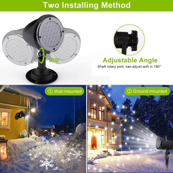 Christmas Snowfall Projector Lights,FLEVO Outdoor LED Projector Lights,IP65 Waterproof Snowfall Projector Lights,Christmas Decorations Lighting for Indoor Xmas Holiday Party Wedding Garden Patio