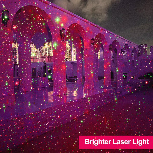 Laser Christmas Projector Lights Outdoor, d Christmas Laser Lights Landscape Spotlight Red and Green Star Show with Remote Control, Holiday Projector Decorations for House/Garden/Party