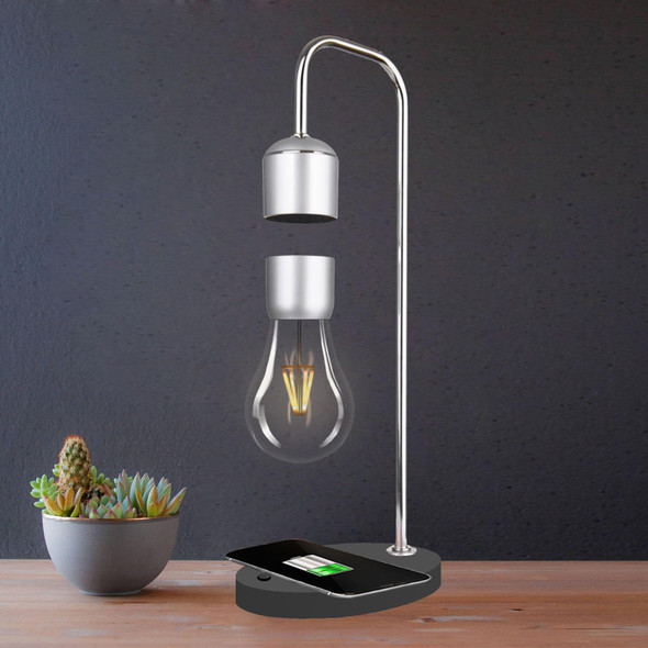 Magnetic Levitating Lamp with Wireless Phone Charger for iPhone Pro Max Floating Light Bulb LED Night Light Table Lamp Levitation Desk Lamp for Christmas Bedroom Office Decoration