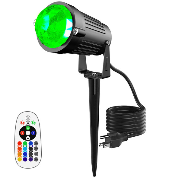 Christmas Spotlights Outdoor, LED Spot Lights IP65 Waterproof with Remote for Yard Path Tree Decor 1 Pack of 16 Color Changing Landscape Lights with 120V Plug in