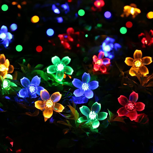 FULLBELL Christmas Decorations Flower Lights 33 Feet 100 LED String Lights 8 Modes with Memory Function, Extendable Flower String Lights for Bedroom Garden Tree Party (Multicolor)