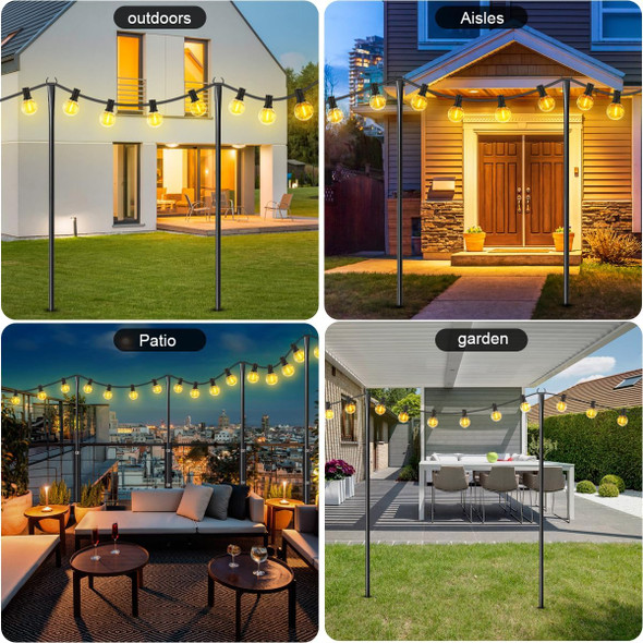 2 Pack String Light Poles for Outside, Metal Christmas Lights Hanger Pole Outdoor with Fork, Lighting Hanging Pole for Patio Garden Backyard Yard Camping Party 2 Pack String Light Poles for Outside, Metal Christmas Lights Hanger Pole Outdoor with Fork, Lighting Hanging Pole for Patio Garden Backyard Yard Camping Party