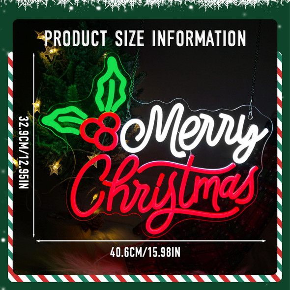 Merry Christmas Neon Signs,Dimmable Christmas LED Light Sign XMAS Holly Berries Neon Light For Holiday Party Home Bar Festival Wall Decor USB Powered Merry Christmas Neon Signs,Dimmable Christmas LED Light Sign XMAS Holly Berries Neon Light For Holiday Party Home Bar Festival Wall Decor USB Powered