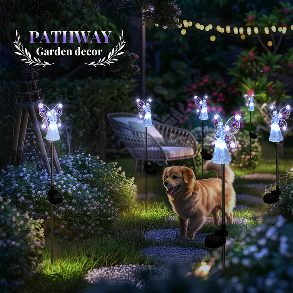 GIGALUMI Solar Angel Garden Stake Lights - 2 Pack Angel Solar Lights Outdoor Garden, Eternal Light Angel with 7 LEDs for Cemetery Grave Decorations, Memorial , Christmas Yard Art, Sympathy s GIGALUMI Solar Angel Garden Stake Lights - 2 Pack Angel Solar Lights Outdoor Garden, Eternal Light Angel with 7 LEDs for Cemetery Grave Decorations, Memorial , Christmas Yard Art, Sympathy s