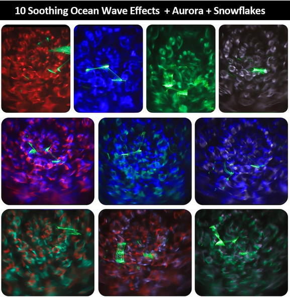 Halloween Christmas Laser Projector Lights Outdoor,Waterproof Holiday Light Projector with Remote Control,10 Colors Water Wave Ocean Effect Night Lights Projector for Home,Garden,Yard Decoration