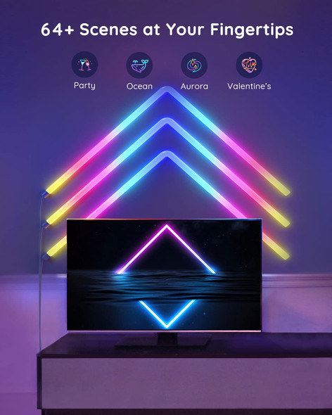 Govee Glide RGBIC LED Wall Lights, Smart RGBIC Wall Sconces for Gaming TV Bedroom Streaming, Work with Alexa and Google Assistant, Strip Lights with Music Sync, Christmas Lights, 6 Pcs and 1 Corner Govee Glide RGBIC LED Wall Lights, Smart RGBIC Wall Sconces for Gaming TV Bedroom Streaming, Work with Alexa and Google Assistant, Strip Lights with Music Sync, Christmas Lights, 6 Pcs and 1 Corner