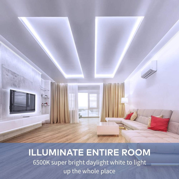 Govee White LED Strip Lights, d 16.4ft Dimmable LED Light Strip 6500K Bright Daylight White, Strong Adhesive, 300 LEDs Flexible Tape Lights for Mirror, Kitchen Cabinet, Bedroom, Christmas Decor