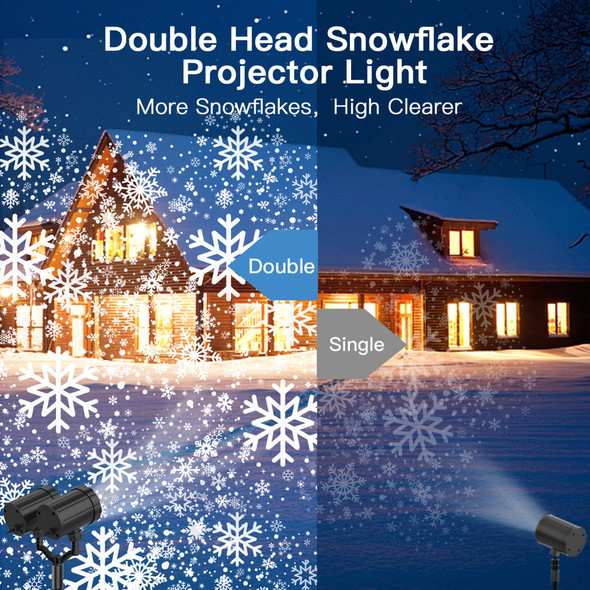 Christmas Projector Lights Outdoor, LED Snowflake Projector Lights Outdoor, Waterproof Christmas Light Projector Outdoor Landscape Spotlights Christmas Decorations for Holiday Wedding Yard Decor
