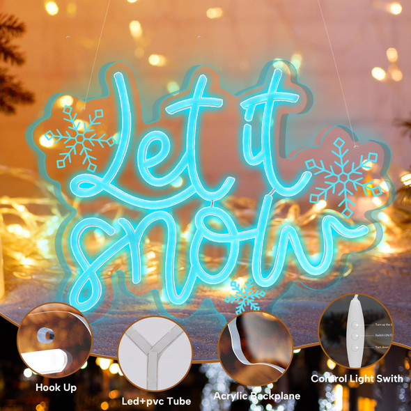 Let It Snow Neon Sign Adjustable Brightness,12.5 x 16.5 Inch Winter Led Sign Lighted Wall Art Decoration Snowflake Neon LED Lights Winter Neon USB Window Wall Bar Living Room Decoration Winter Christmas Party Let It Snow Neon Sign Adjustable Brightness,12.5 x 16.5 Inch Winter Led Sign Lighted Wall Art Decoration Snowflake Neon LED Lights Winter Neon USB Window Wall Bar Living Room Decoration Winter Christmas Party