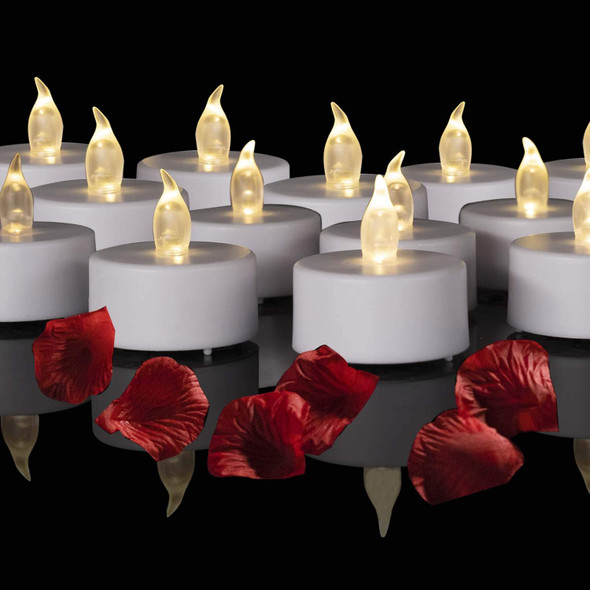 Battery Operated LED Tea Lights: 24PACK Flameless Votive Candles Lamp Realistic and Bright Flickering Holiday Long Lasting 150Hours for Seasonal & Festival Celebration Warm White