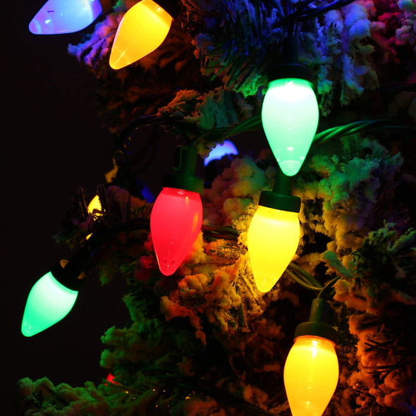 HAYATA C7 Bulbs Christmas Lights -50 LED 24ft Strawberry String Light - Fairy Lighting for Outdoor, Indoor, Garden, Yard, Party, Home, Wreath, Garland, Christmas Tree Decorations
