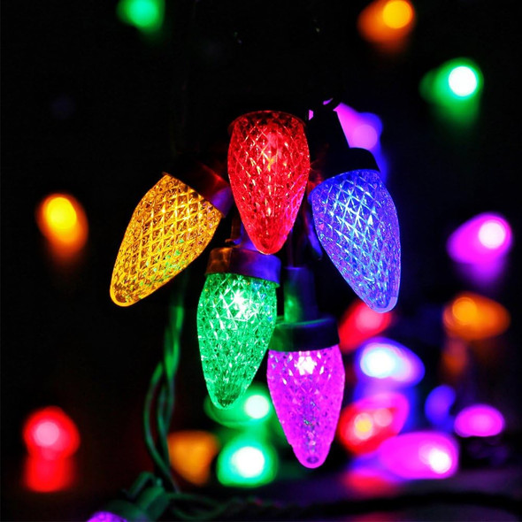 HAYATA Christmas Lights 50 LED 24Ft Strawberry String Light - Fairy Xmas Decor Lighting for Outdoor, Indoor, Patio, Party, Home, Wreath, Garland,Tree Decoration. (C7-Multi Color)
