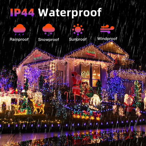 HeKation 300 LED Christmas String Lights Outdoor, 100ft Multicolor Christmas Lights for Tree, Outdoor, Indoor, Timer, Dimmable, for Halloween, Christmas, Holidays Decor