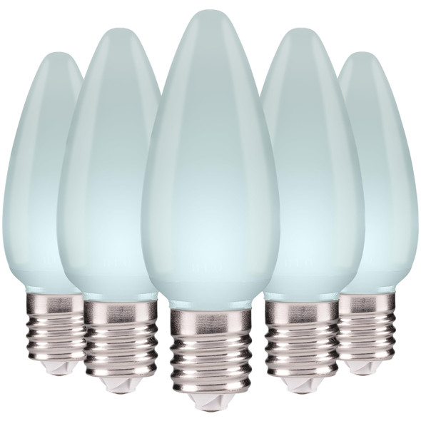 25 Pack Frosted Opaque Cool White C9 LED Christmas Lights C9 LED Light Bulbs for E17 Sockets Shatter-Resistant, & Dimmable Perfect for Indoor & Outdoor C9 Christmas Lights