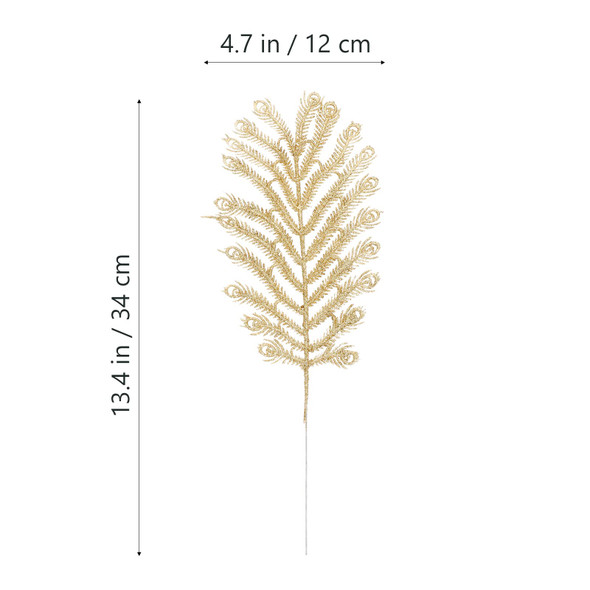 Holibanna Feather Picks Sequined Ostrich Feather Artificial Peacock Feather with Glitter Simulated Meranti Tail for Home Decoration Christmas Tree Garden Decor