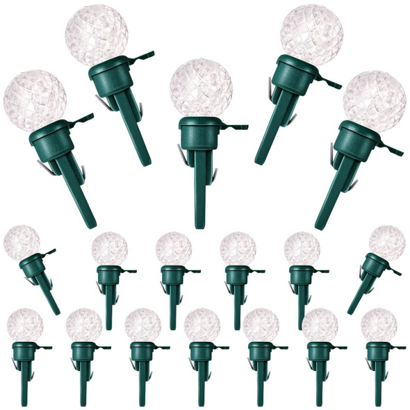 Christmas Replacement Mini Light Bulbs G14 LED String Light Bulbs 0.06 Watt Globe Glass Bulbs with Plastic Base for Outdoor Indoor Christmas Tree String Light (White Color,60 Pieces)