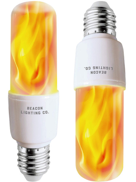 HoogaLife LED Flame Effect Light Bulbs - E26 LED Bulb with Gravity Sensor Flame Night Bulb for Holiday s Home Hotel Bar Party Decoration (2 Pack)