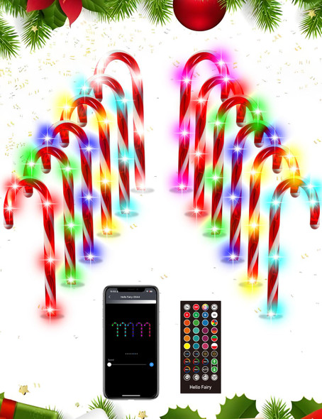 12 Pack Smart Christmas Pathway Lights Outdoor, DIY Chasing Effects Music Sync Timer APP Control RGB Candy Cane Lights, 10'' Outdoor Christmas Decorations for Yard Patio Walkway Garden, NO Extend 12 Pack Smart Christmas Pathway Lights Outdoor, DIY Chasing Effects Music Sync Timer APP Control RGB Candy Cane Lights, 10'' Outdoor Christmas Decorations for Yard Patio Walkway Garden, NO Extend