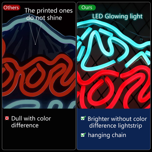 JFLLamp Crs LIGHT Neon Signs for Wall Decor Neon Lights for Bedroom Led Signs Suitable for Man Cave Bar Pub Restaurant Christmas Birthday Party Led Art Wall Decorative Crs Light Bar Sign, 5V Usb Power, 1711 Inch(Azure+red+white）