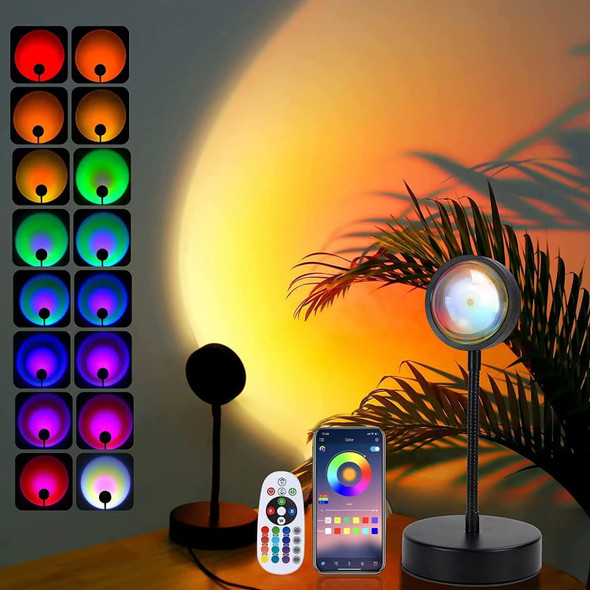 Sunset Lamp Projector Led Lights for Bedroom Night Light RGB Lights Sun Sunlight Sunrise Lamp 10w 360° Rotation Mood Lighting Home/Room Decor Christmas s for Women