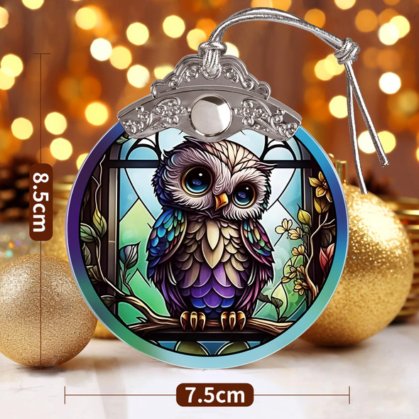 Owl Christmas Ornaments - Owl Hanging Ornament - Owl Christmas Decor - Owl Suncatchers for Windows - Christmas Owl s - Owl Lovers s - Owl Ornaments for Christmas Tree