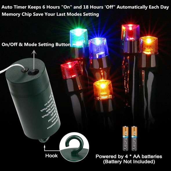 Joomer Battery Christmas Lights, 66ft 200LED Fairy Lights Battery Operated Timer 8 Modes Waterproof for Outdoor Home Garden Party Holiday Christmas Trees Decoration (Multicolor)