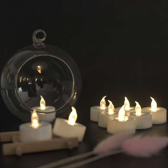 JUNPEI Battery Operated Powered Tea Lights : Realistic Tea Lights Flickering Candles Holiday Suitable for Wedding Parties Festival Celebration Long Lasting (100pack Warm White)