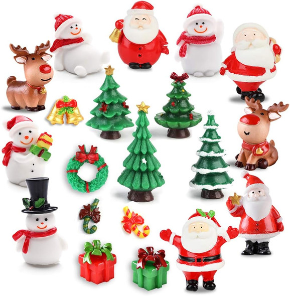 JUSTDOLIFE Christmas Micro Landscapes:20 Pack Xmas Miniature Figurines Santa Claus Snowman Christmas Tree Reindeer s Mini Resin Landscape for Xmas Home Party Cake Toppers Décor JUSTDOLIFE Christmas Micro Landscapes:20 Pack Xmas Miniature Figurines Santa Claus Snowman Christmas Tree Reindeer s Mini Resin Landscape for Xmas Home Party Cake Toppers Décor