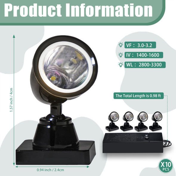 Mini Spot Lights for Christmas Village LED Spotlights Mini Indoor String Lights Display Lights Accessory Cord Rotatable Uplight & Down Microscopic Plants and Accent Lighting House Decors (10 Pack) Mini Spot Lights for Christmas Village LED Spotlights Mini Indoor String Lights Display Lights Accessory Cord Rotatable Uplight & Down Microscopic Plants and Accent Lighting House Decors (10 Pack)