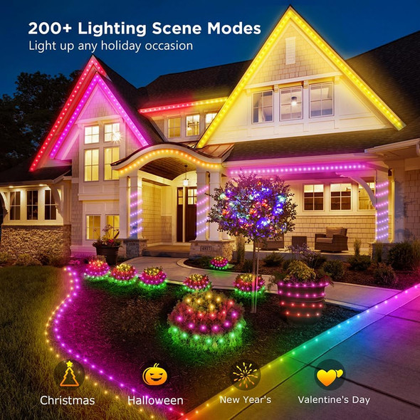 100ft String Lights, 300 LED Lights Color Changing String Waterproof, 200+ Preset Scene Modes,Smart App & Remote for Indoor Outdoor Christmas Decoration Party Holiday Home Bedroom Patio Decor