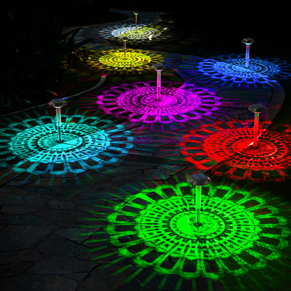 Solar Pathway Lights Outdoor 8 Pack, [6 Light Modes Cool White/Warm/ 3 Fixed Color/RGB Changing] LED Solar Lights Outdoor Waterproof IP65, Solar Garden Lights for Walkway Yard Backyard Lawn Landscape