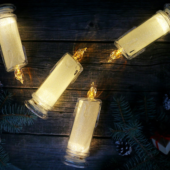 6 PCS Christmas Warm White LED Flameless Candles - Flickering Ramadan Decorative Pillar Candles Battery Operated Candles with Light for Home Christmas Wedding Birthday