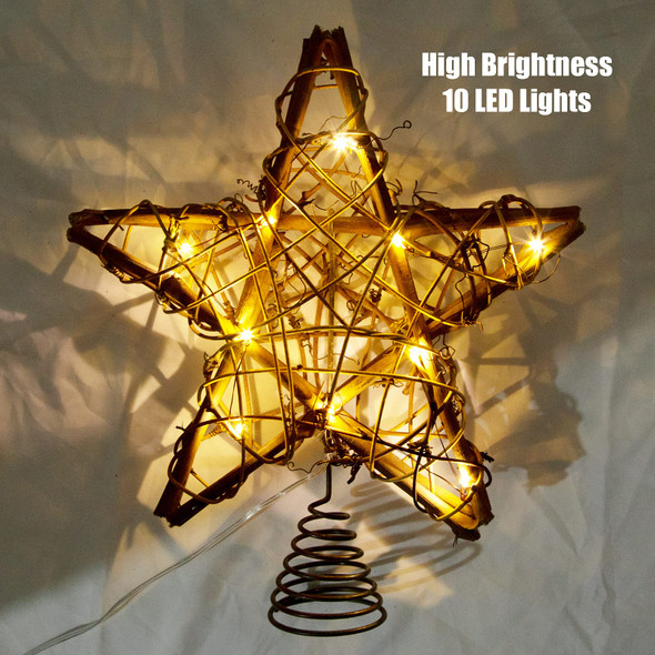 LAWOHO Christmas Tree Topper Rustic Christmas Ornaments Christmas Star Tree Topper with 3 Light Emitting Modes Farmhouse Christmas Decor Christmas Decorations for Festive Home Indoor Tree Topper LAWOHO Christmas Tree Topper Rustic Christmas Ornaments Christmas Star Tree Topper with 3 Light Emitting Modes Farmhouse Christmas Decor Christmas Decorations for Festive Home Indoor Tree Topper