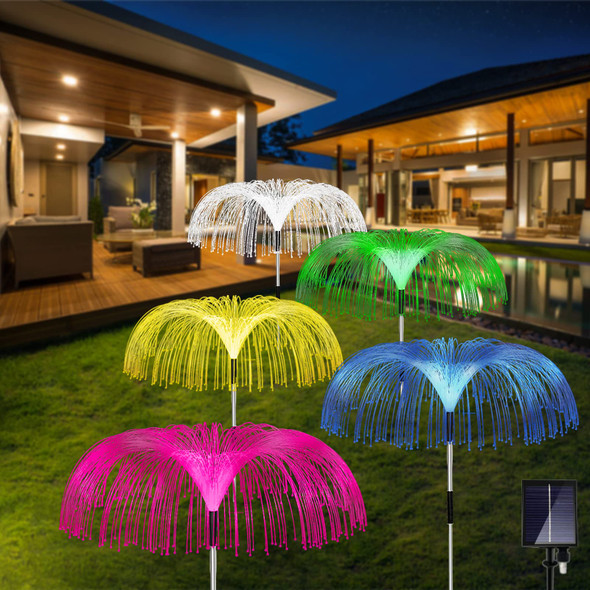 Solar Lights Outdoor Garden Waterproof 5 Pack, 7 Color Changing Solar Flowers Garden Lights, Outdoor Decorative Solar Powered Stake Jellyfish Light for Yard Patio Pathway Party Holiday Christmas Decor Solar Lights Outdoor Garden Waterproof 5 Pack, 7 Color Changing Solar Flowers Garden Lights, Outdoor Decorative Solar Powered Stake Jellyfish Light for Yard Patio Pathway Party Holiday Christmas Decor