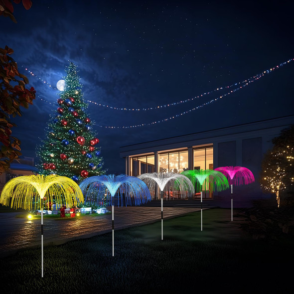 Solar Lights Outdoor Garden Waterproof 5 Pack, 7 Color Changing Solar Flowers Garden Lights, Outdoor Decorative Solar Powered Stake Jellyfish Light for Yard Patio Pathway Party Holiday Christmas Decor Solar Lights Outdoor Garden Waterproof 5 Pack, 7 Color Changing Solar Flowers Garden Lights, Outdoor Decorative Solar Powered Stake Jellyfish Light for Yard Patio Pathway Party Holiday Christmas Decor