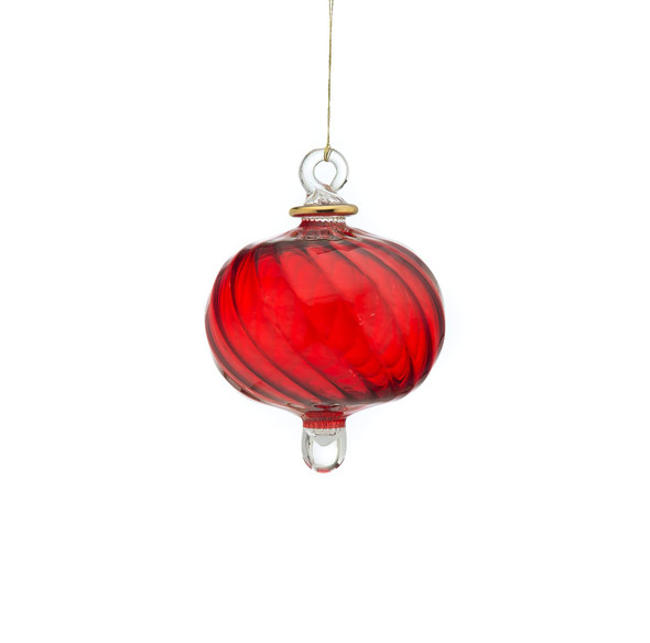 Egyptian Red Ribbed blown glass ornaments decorative balls for Christmas tree decorations xmas decorations ideas for home Christmas tree toppers