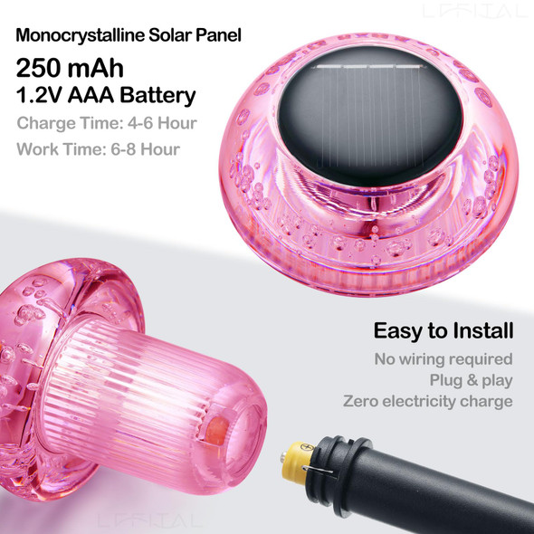 Solar Pathway Lights Pink Solar Lights Outdoor 8 Pack Solar Mushroom Lights Outside LED Lighting Solar Garden Lights Stake Waterproof for Path, Lawn,Landscape,Courtyard(Purple)