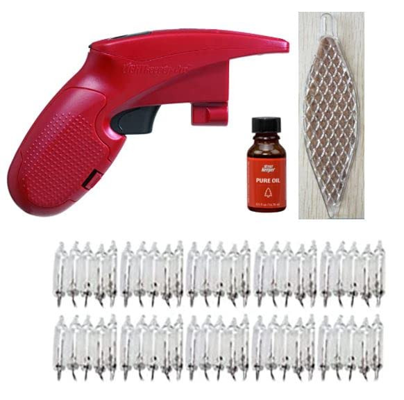 LightKeeper Pro® - Complete Tool for Fixing Incandescent Light Sets + Scented Ornament to Hang on Your Tree + ½ Ounce of Pure Oil and 50 Clear Replacement Bulbs (2.5v/170ma) _UL Listed (#230566)