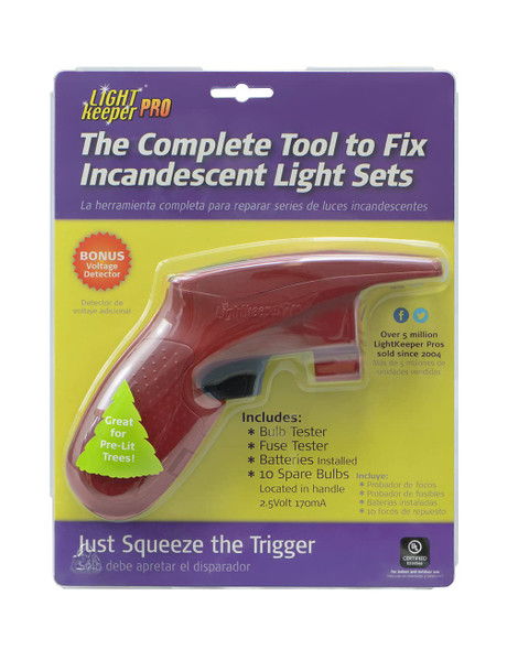 LightKeeper Pro® - Complete Tool for Fixing Incandescent Light Sets + Scented Ornament to Hang on Your Tree + ½ Ounce of Pure Oil and 50 Clear Replacement Bulbs (2.5v/170ma) _UL Listed (#230566)