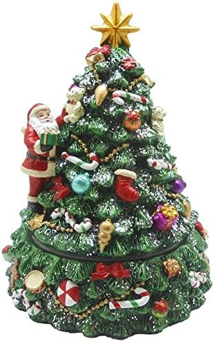 Lightahead Musical Revolving Christmas Tree with Santa Claus and Christmas Music Playing in Poly Resin