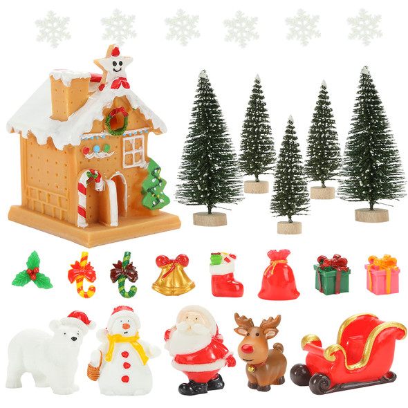 LovesTown Christmas Miniature Figurines for Crafts, 25 PCS Christmas Miniature Ornaments Kit Snowman Christmas Fairy Resin Ornaments Pine Tree for Christmas Garden LovesTown Christmas Miniature Figurines for Crafts, 25 PCS Christmas Miniature Ornaments Kit Snowman Christmas Fairy Resin Ornaments Pine Tree for Christmas Garden